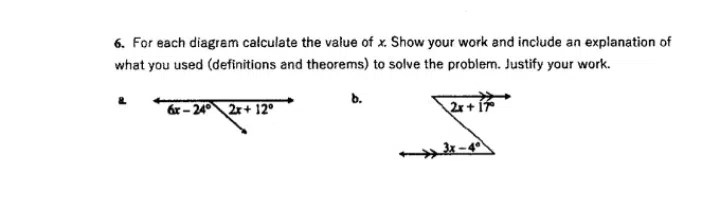 Congruent triangles find values work geometry show so