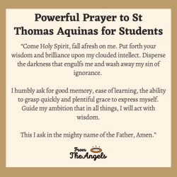 St thomas aquinas prayer before exam