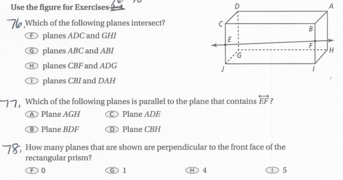 Geometry midterm exam review answers