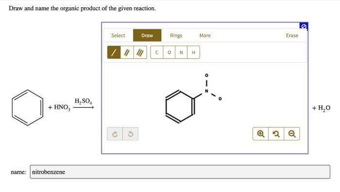 Organic draw name following reaction chegg