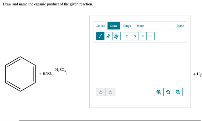 Draw the organic product of the given reaction