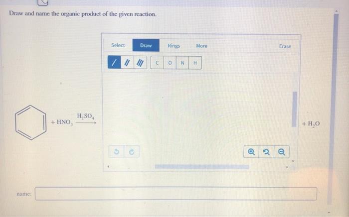 Draw the organic product of the given reaction