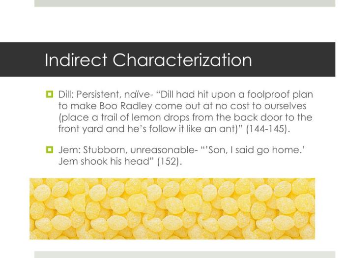 Indirect characterization in to kill a mockingbird